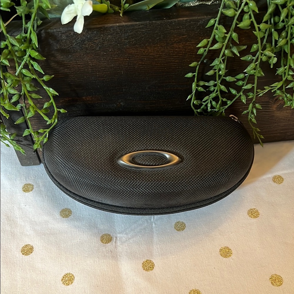 Oakley Black and Silver Sunglasses Case